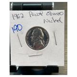 1962 Proof Cameo Nickel in Holder