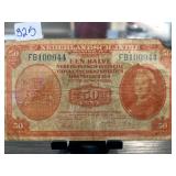 Netherlands Indies 50 Cent Banknote