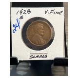 1928-S Lincoln Wheat Penny, Very Fine