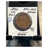 1930-S/S Lincoln Wheat Cent RPM-007 EF/AU