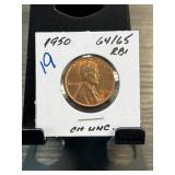1950 Lincoln Wheat Penny in AU Condition