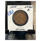 1939 Lincoln Wheat Penny in CH UNC Condition