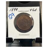1899 Indian Head One-Cent Coin in Holder
