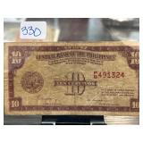 1949 Philippine Ten Centavos Note
