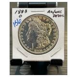 1883-O Morgan Silver Dollar AU/UNC Detail