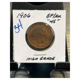 1906 Indian Head Cent, High Grade