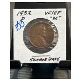 1932-D Lincoln Wheat Cent VF/EF Scarce Date