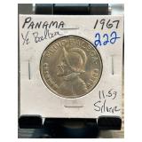 1967 Panama 1/2 Balboa Silver Coin