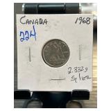 1968 Canada 10 Cent Silver Coin