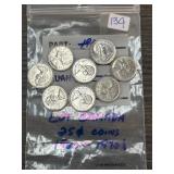 Canada 25-Cent Coins from 1968-1978