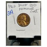 1962 Proof Red Memorial Cent in Holder