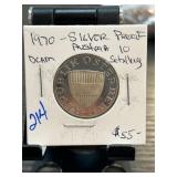 1970 Austria Silver Proof 10 Schilling Coin