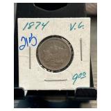 1874 United States Shield Nickel Coin