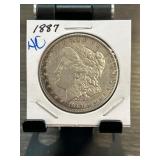 1887 Morgan Silver Dollar in Display Holder