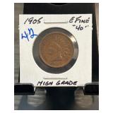 1905 Indian Head One Cent Coin
