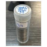 Roll of 1968-S Jefferson Nickels in Tube