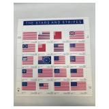 Sheet of The Stars and Stripes 33-Cent Stamps