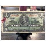 1937 Bank of Canada $1 Note, King George VI
