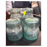 Atlas Aqua Glass Mason Jars