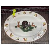 Turkey-Themed Ceramic Serving Platter