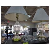 Cut Glass Table Lamps with Shades