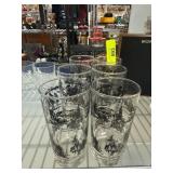 Six Yellowstone Themed Glass Tumblers