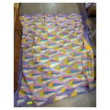 Colorful Geometric Pattern Quilt Topper