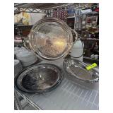Three Silver-Colored Serving Pieces