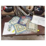 Six Decorative Table Linens