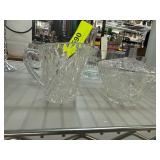 Pressed Glass Creamer and Sugar Bowl Set