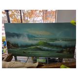 Signed Seascape Oil Painting on Canvas