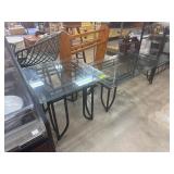 Glass-Top Tables with Iron Bases