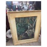 Framed Forest Scene Oil Painting
