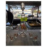 Equestrian-Themed Glass Decanter Set