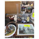 Decorative Items Including Glassware and Figurines