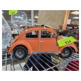 Metal Orange Beetle Model Car Sculpture