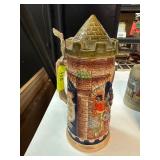 German Beer Stein With Castle Design