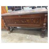 Wooden Chest With Floral Carving and Cedar Lining
