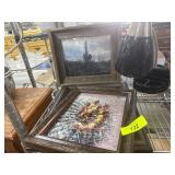 Lot: Decor, Lamp, and Bags