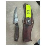 Schrade USA 152 Knife with Leather Sheath