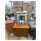 Two-Drawer End Table and Vanity Chair