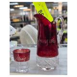 Ruby Flash Glass Pitcher Gettysburg & Other