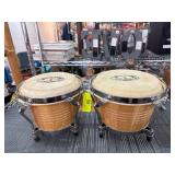Wood Bongos by GP Percussion with Chrome Hardware