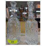 Two Cut Glass Decanters with Stoppers