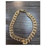 Gold-Tone Link Bracelet with Marked 14k