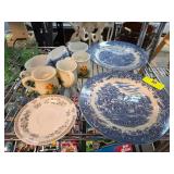 Churchill Blue and White Plates and Assorted Table