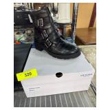 Arizona Black Croc Buckle Ankle Boots