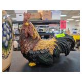Multicolored Rooster Sculpture with Detailed Feath