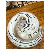 Clear and Swirled Art Glass Sculpture