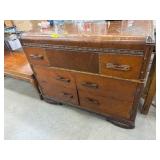 Wooden Chest with Five Drawers and Inlay Detail